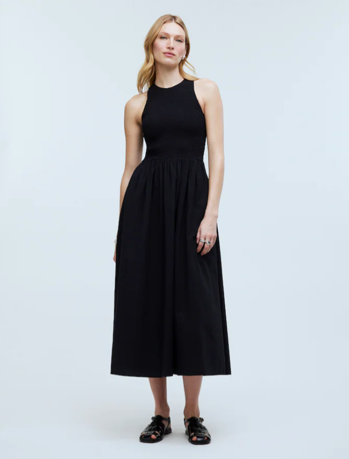 The Melody Smocked Midi Dress Xxs